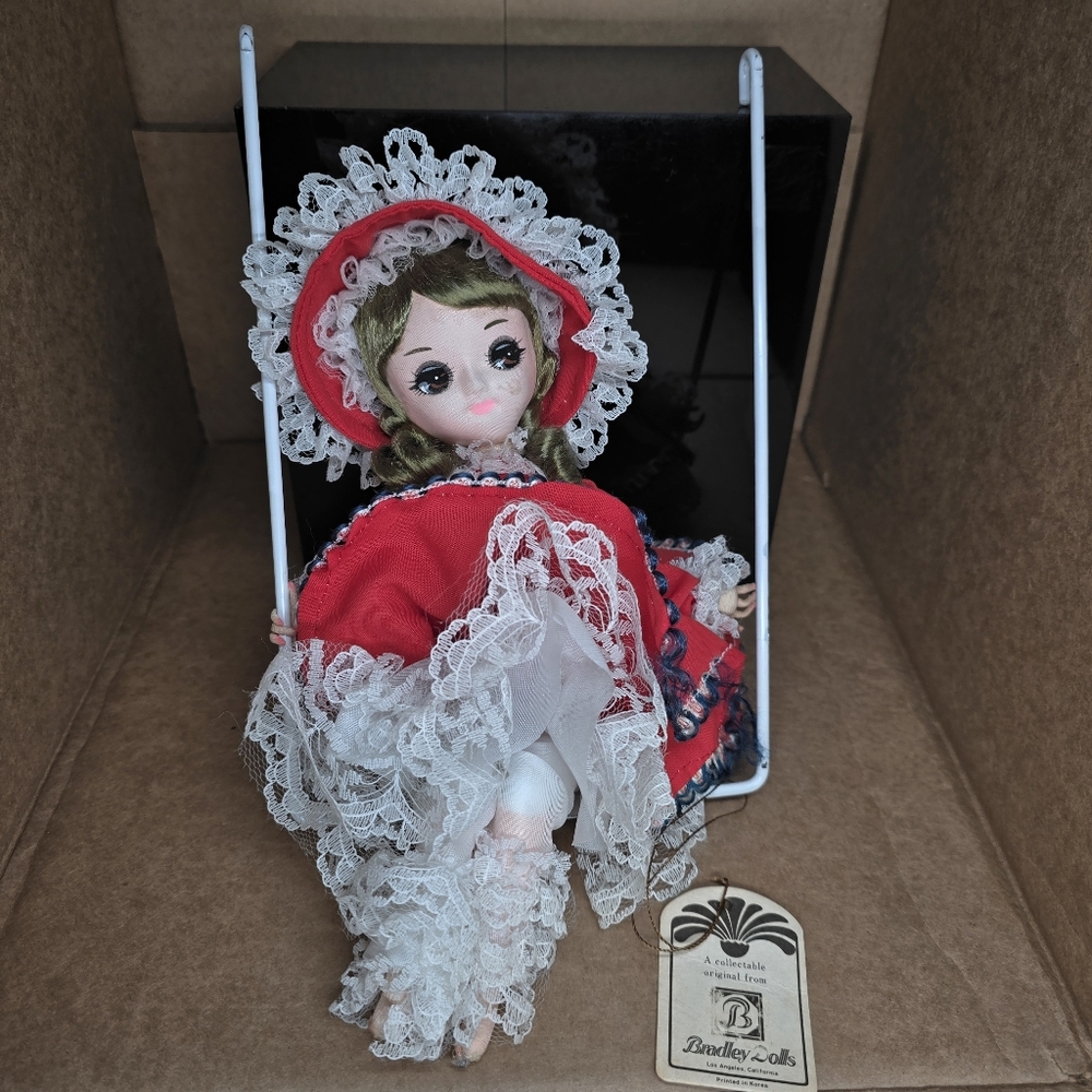 Vintage 60s/70s Swinging Bradley "Big-Eyed" Southern Belle Doll-Red/White- Korea
